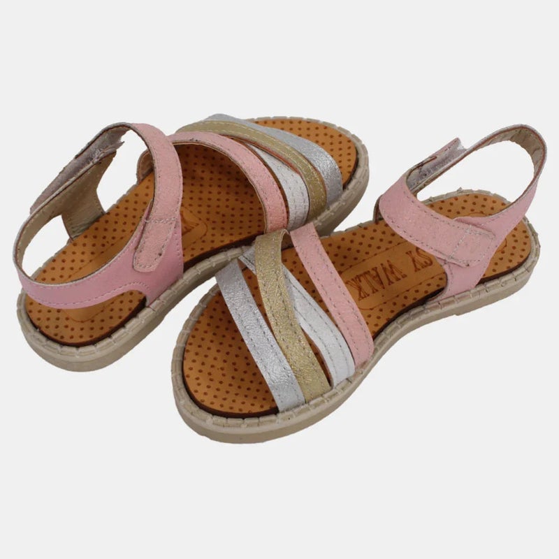 EASY Girls Leather Sandals - Soft Colors - Image 3