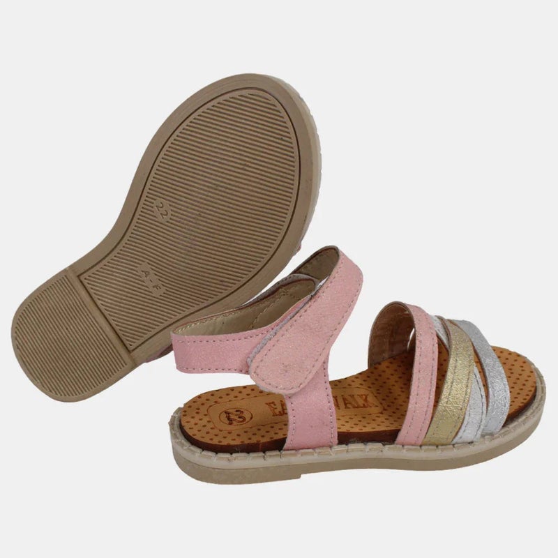 EASY Girls Leather Sandals - Soft Colors - Image 2