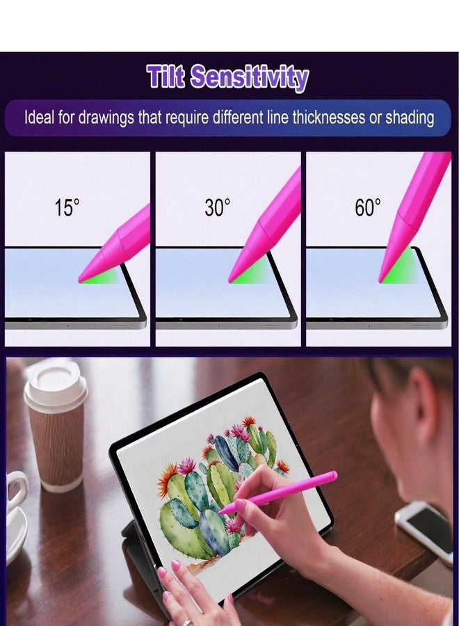 SuitMeeUp Stylus Pen for iPad 11th/10th 2025-2018 Active Pencil Pro with Palm Rejection 2Pack Stylus Pencil Pen for iPad 11/10/9/8/7/6th,iPadPro 12.9/11/13inch M4,Air 3/4/5/M2/M3,Mini A16/5th/6th - Image 2