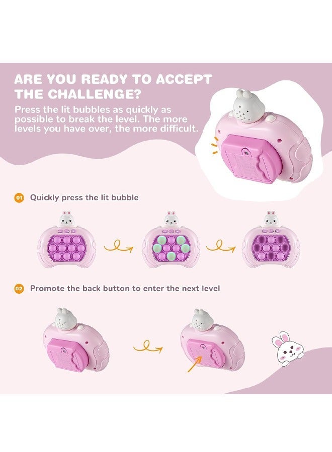 بوب لعبة شعبية للأطفال Fidget ، ومن ناحية عقد سريع لعبة الفقاعة ، فقاعة البوب لعبة اللغز ، 4 وسائط ، وأكثر تحديا السفر لعبة اللغز المحمولة للأطفال للفتيات والفتيان هدايا عيد ميلاد ( الأرنب ) - Image 5