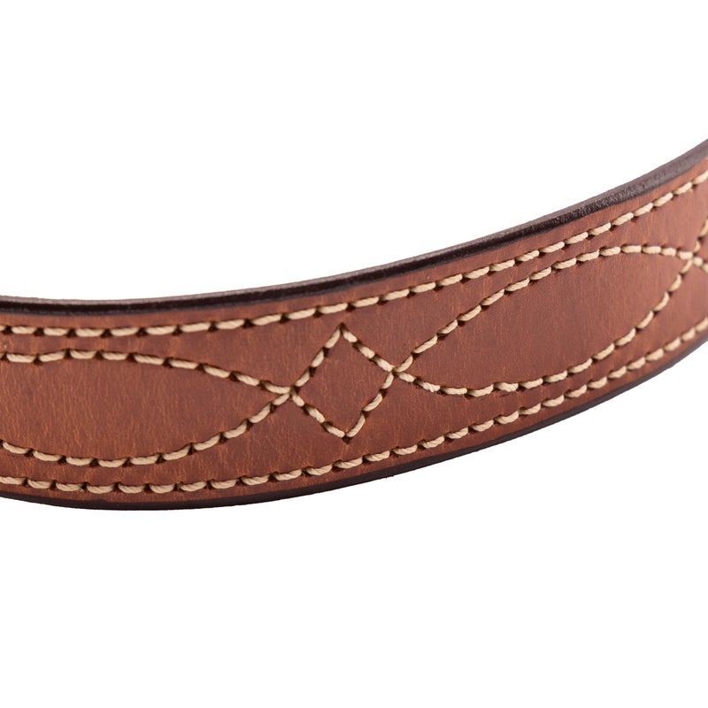 Bianchi Bianchi B12 Fancy Stitched Belt, 1.5" Width, Tan Finish, Brass Buckle, SZ38  - Image 4
