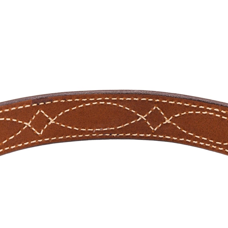 Bianchi Bianchi B12 Fancy Stitched Belt, 1.5" Width, Tan Finish, Brass Buckle, SZ38  - Image 3