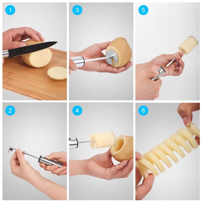 Coring Set 4 - Spiral Corer for Quick Coreing of Pears, Apples and Watery Fruits at Home - Image 4