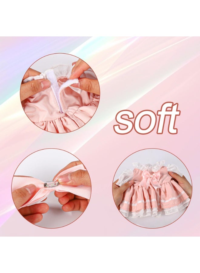 15in Doll Clothes Set, Include 1Pcs Bow Clip And 1Pcs Bow Dress, Cute Outfits and Accessories No Doll Included, Luxury Chic Doll Clothing & Style Bundle for labubu (Pink) - Image 4
