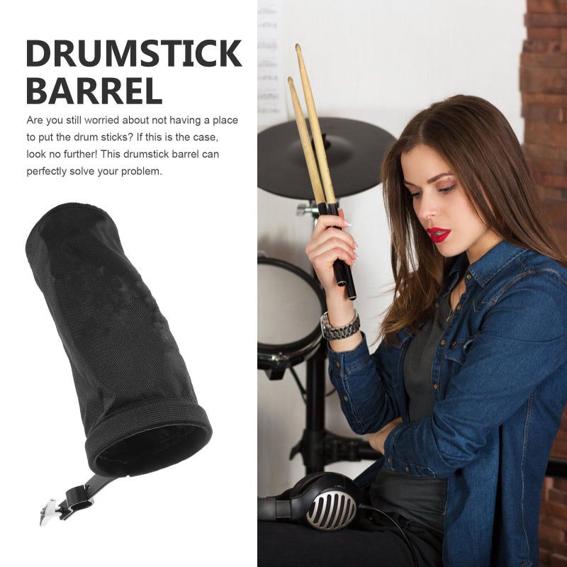 Portable Drumstick Holder Bag With Shoulder Strap For Drummers Black - Image 4