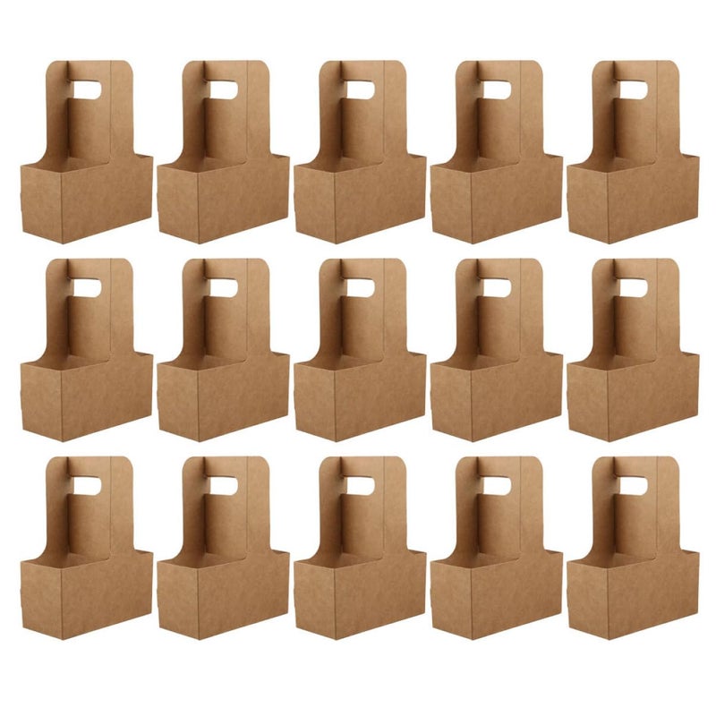 Kraft Paper Drink Carrier For 15 Cups Hot Cold Beverage Holder - Image 2