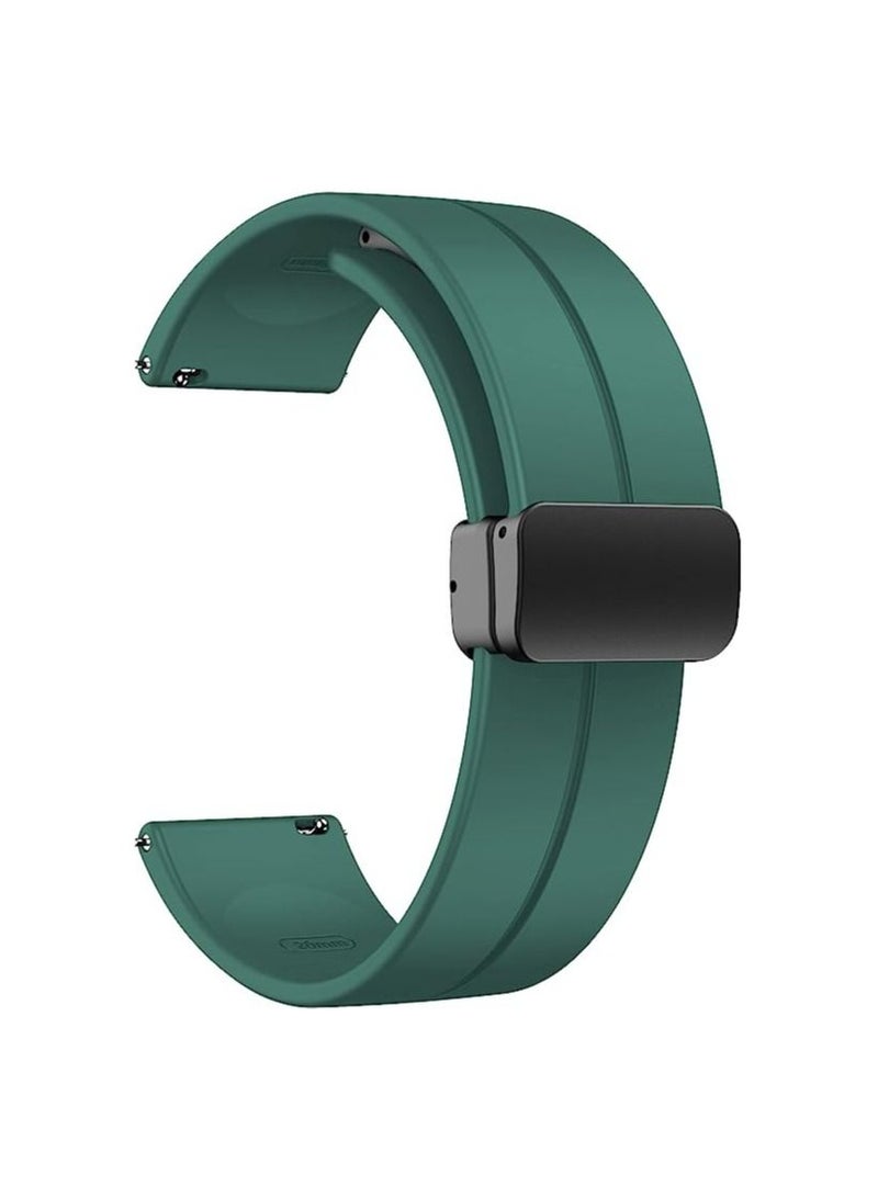 22mm Silicone Strap With Magnetic Folding Buckle For Xiaomi Watch S1/S1 Active/Mi Watch  Green - Image 1