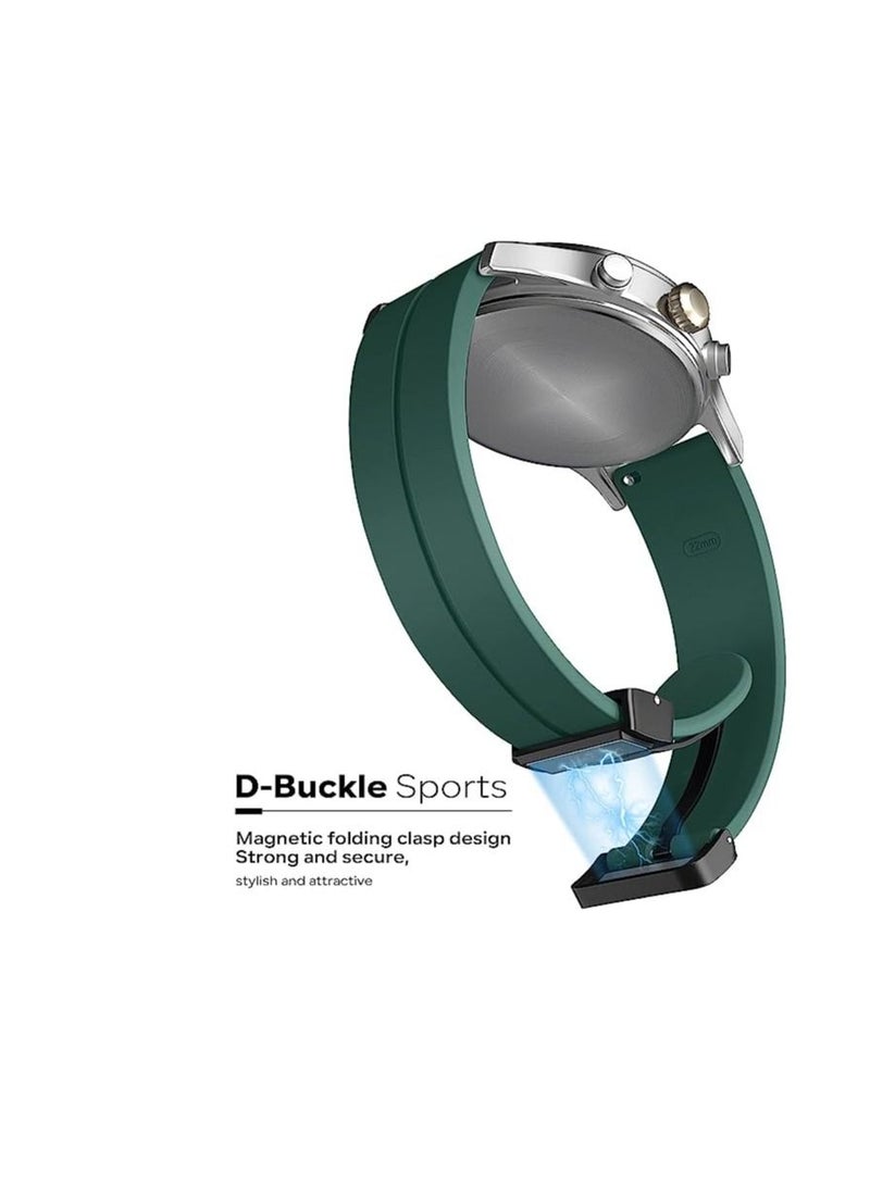 22mm Silicone Strap With Magnetic Folding Buckle For Xiaomi Watch S1/S1 Active/Mi Watch  Green - Image 2