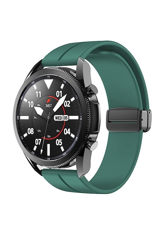 22mm Silicone Strap With Magnetic Folding Buckle For Xiaomi Watch S1/S1 Active/Mi Watch  Green - Image 4