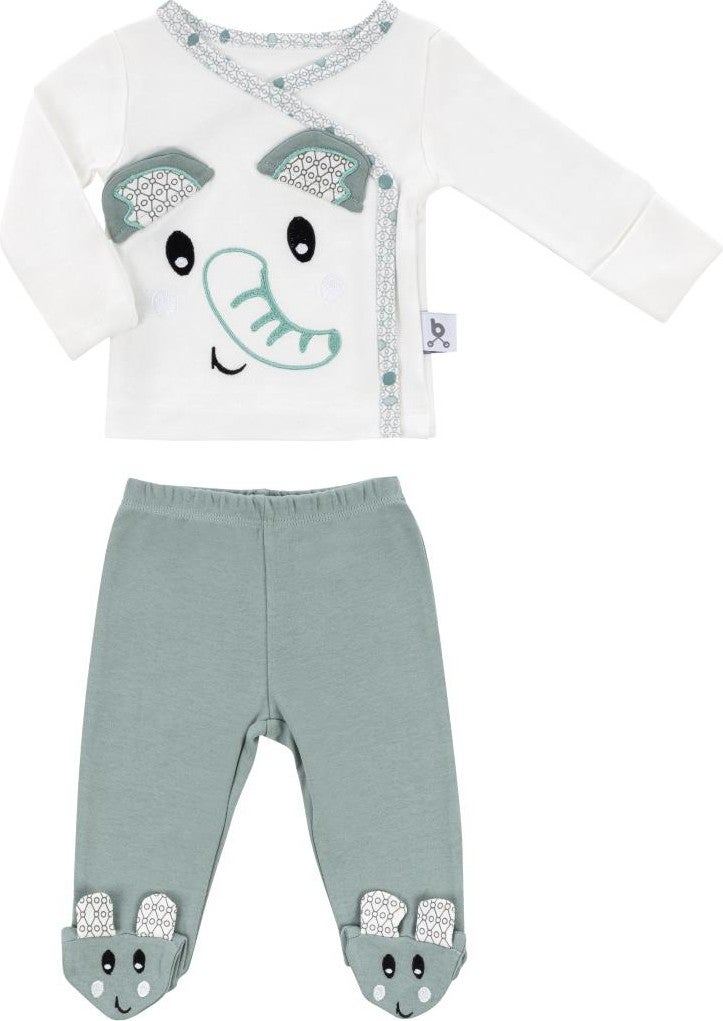 Gezenbebe Hero Embroidered Bodysuit & Bootie Pants Set for Babies Elephant  - Image 1
