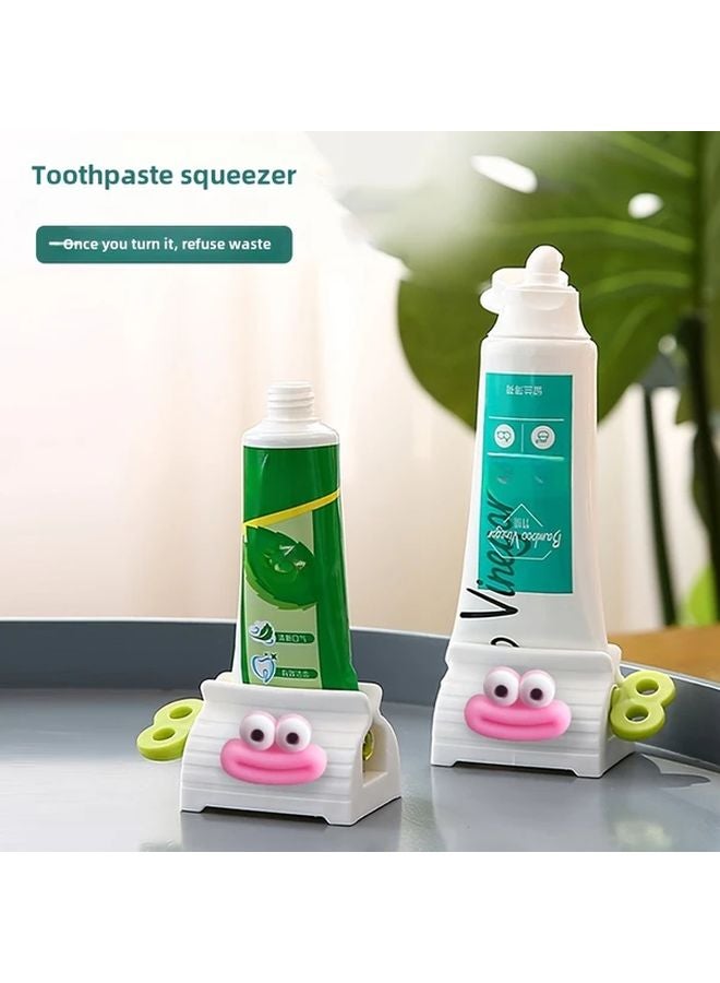 2Pc Pink Blue Manual Toothpaste Squeezer Reduces Waste Reusable For Cream Ointment - Image 1