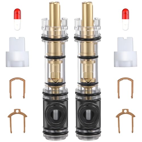 Enhon 2 Pack Dual Seal Cartridge Replacement Compatible with Moen 1225 1225B, One Handle Kitchen and Bathroom Faucet Cartridge Fits Single Handle Faucet/Showers, Brass - Image 1