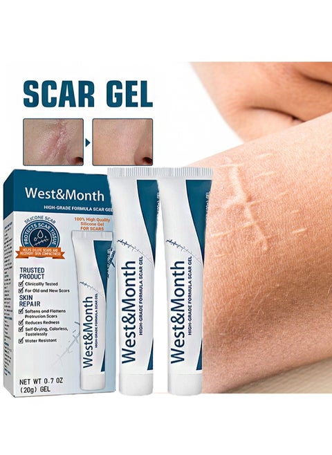 2 Pieces Of High-Grade Formula Scar Gel，New And Old Scar Repair Cream, Effective In Removing Burn Scars And Surgical Scars