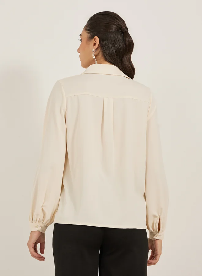 Styli Embellished Regular Fit Wrap Top