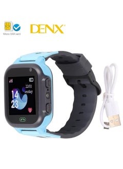 Denx Smart watch for kids with GPS, SIM and water resistance Blue/Black  - Image 1