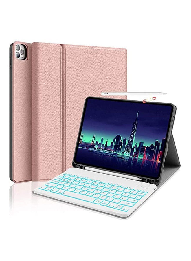 NIBEMINENT For New Apple Ipad Pro 11 2020 Tooth Keyboard Case Rose  - Image 1