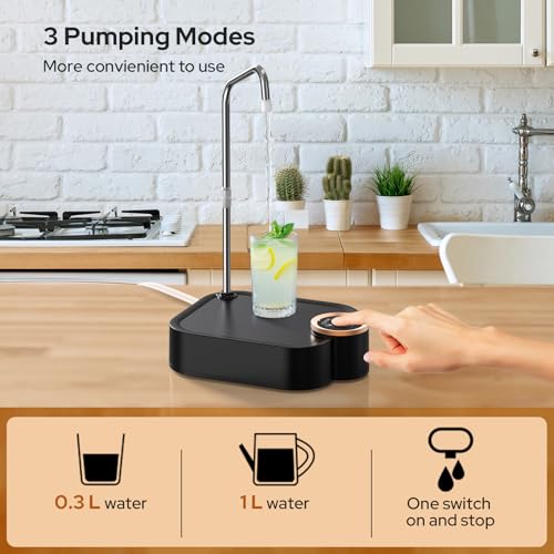 COSTAR Water Dispenser Pump for 20 Litre Bottle, Rechargeable Water Dispenser for Home Automatic Desk Water Pump with 3 Modes Control, Auto Shut-Off, Office, Camping & Parties (New Generation) - Image 4