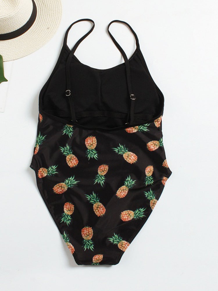 New One-Piece Swimsuit Pineapple Bikini Backless Printing Cq Heavy 0.17 - Image 4