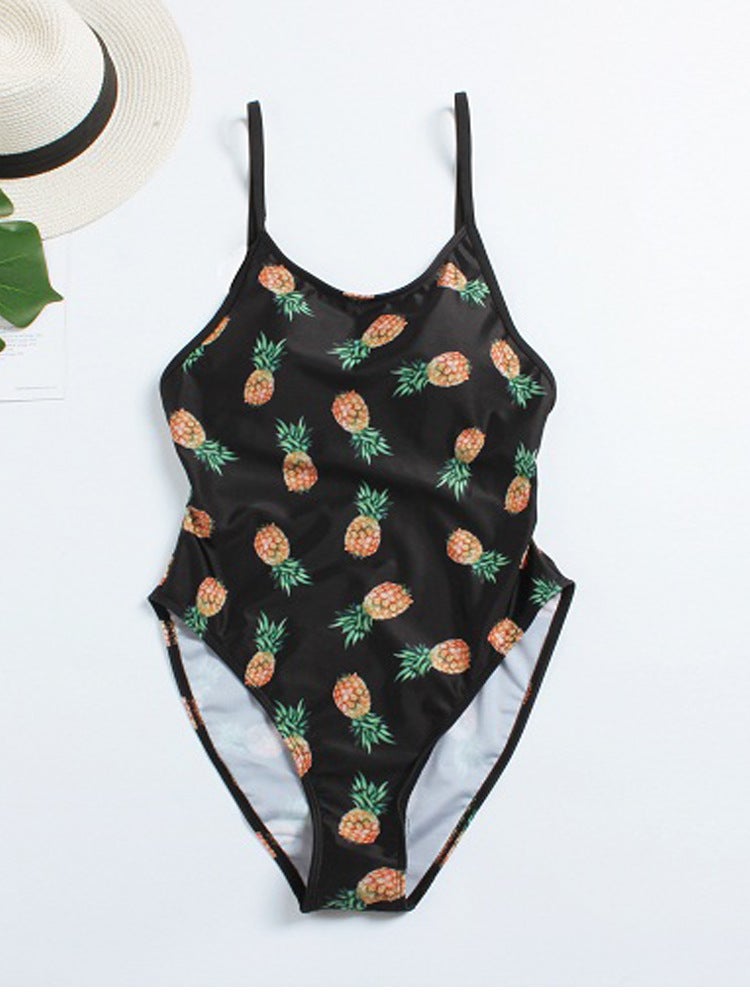 New One-Piece Swimsuit Pineapple Bikini Backless Printing Cq Heavy 0.17 - Image 3