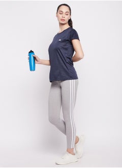 Clovia Honeycomb Patterned Active T-Shirt In Navy
