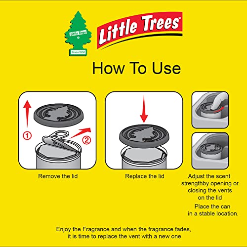 Little Trees New Car Scent Fiber Can Air Freshener 30g (Pack of 1) | Classic Fresh Automotive Fragrance | Adjustable Lid Control | For Car, Home & Office | Imported from USA - Image 5