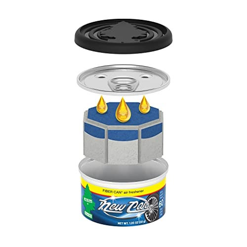 Little Trees New Car Scent Fiber Can Air Freshener 30g (Pack of 1) | Classic Fresh Automotive Fragrance | Adjustable Lid Control | For Car, Home & Office | Imported from USA - Image 4