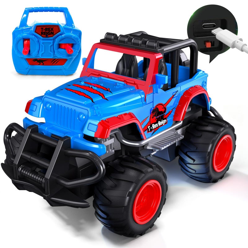 Tecnock Mini RC Car for Kids 132 Scale Remote Control Car with TypeC Rechargeable Battery 24GHz Durable Small RC Truck with Easy Joystick Indoor Outdoor Toy Gift for Boys and Girls - Image 3