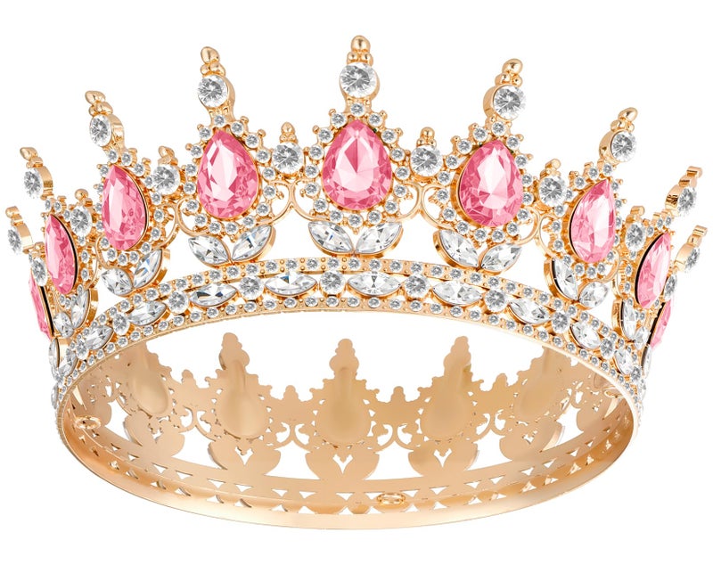 Papoopy Crown for Women, Queen Crown Tiara for Birthday Wedding Party Decorations Pink - Image 1