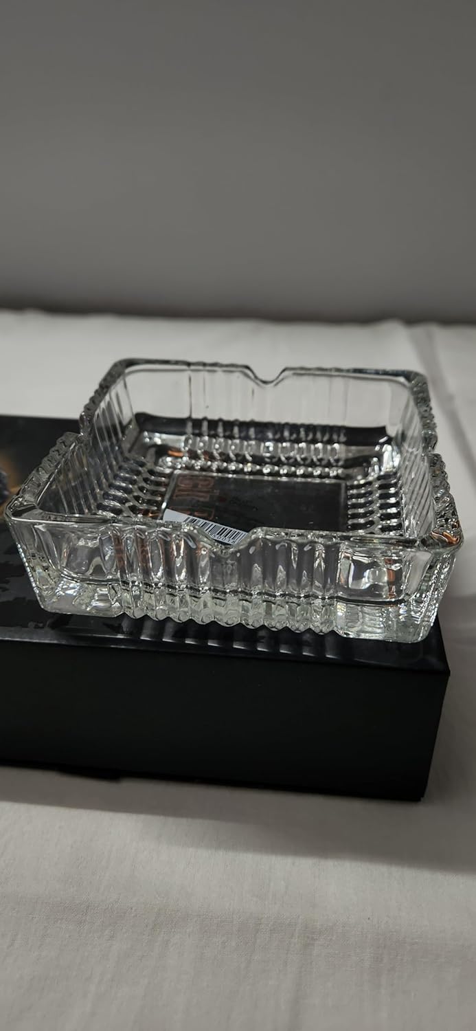 منفضة سجائر كريستال مisti زجاجية مربعة الجودة للطاولة المستديرة للمنزل والمكتب والديكور الداخلي والخارجي - Image 4