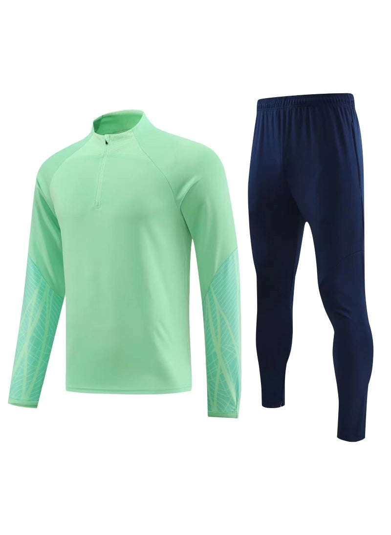 Generic Thickened Long Sleeve Soccer Jerseys Training Vest Warm Half Pull Over Football Shirts Wholesale Team Logo Printing Available Fruit Green 