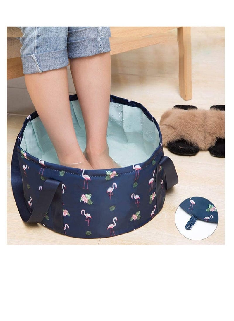 Y&D Collapsible Foot Basin Portable Travel Outdoor Wash Folding Bucket Multifunctional for Camping Hiking Travelling Fishing Washing Soak Spa with Handy Carrying Bag  - Image 3