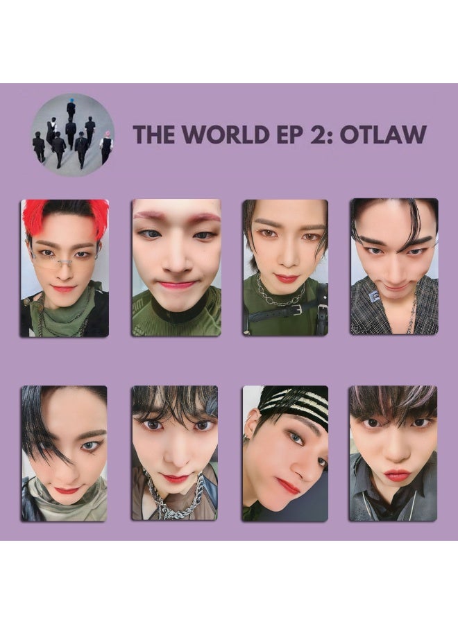 NIBEMINENT 8 Pcs Kpop ATEEZ THE WORLD OUTLAW Lomo Cards Card For Fans Collection Gifts - Image 1