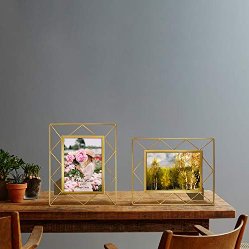 SPEPLA 5x7 Metal Picture Frames for Tabletop or Wall Mounting Display, 2 Pack 7 x 5 Photo Frame - Image 3