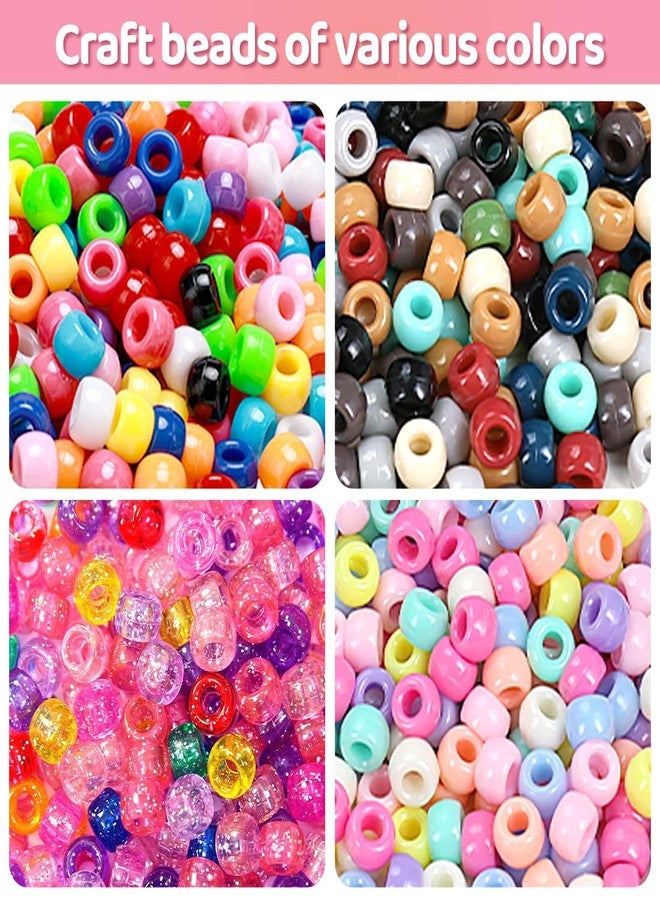 Eppingwin 1200pcs Pony Beads for Bracelets, Classic Colors Kandi Beads for Hair Braids, Easy Storage Pony Bead for Jewelry Making - Image 4