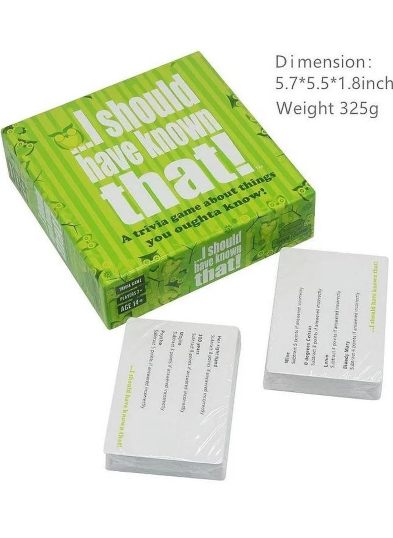 MAGIC VAULT - I Should Have Known That! Trivia Game Green Board Game Party Game - Image 1