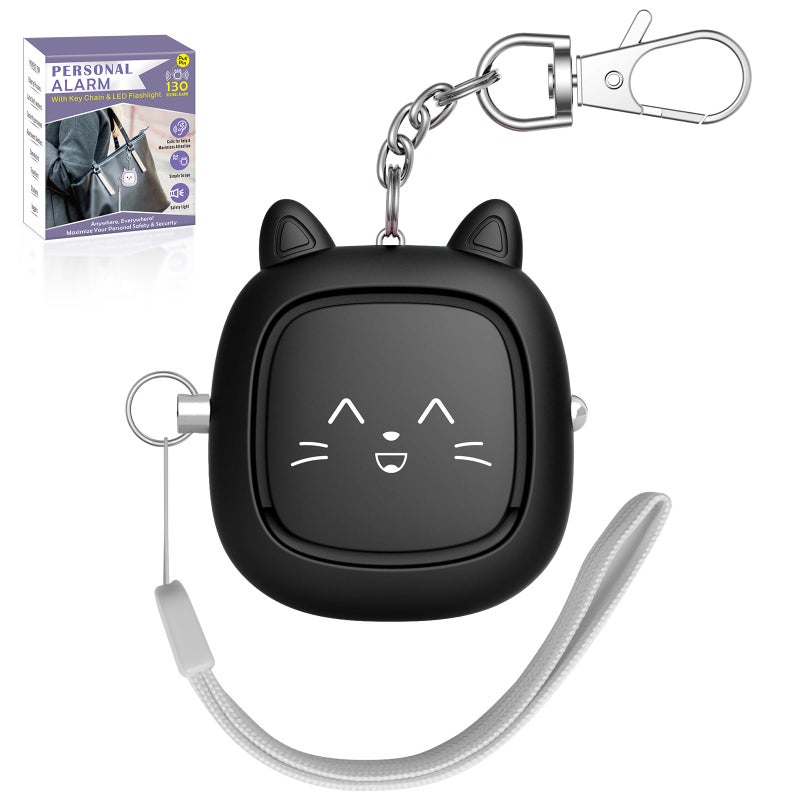 VIGOROAD Safe Sound Personal Alarm, 130 dB Loud Siren Song Emergency Security Alarm Keychain with LED Light, Personal Sound Safety Siren for Women, Men, Children, Elderly(Black) - Image 1