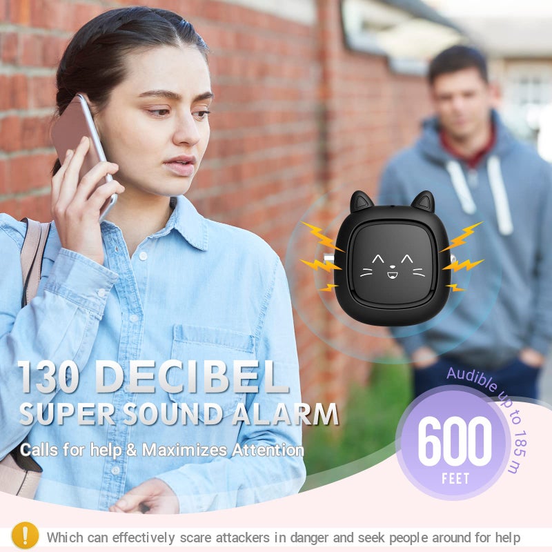 VIGOROAD Safe Sound Personal Alarm, 130 dB Loud Siren Song Emergency Security Alarm Keychain with LED Light, Personal Sound Safety Siren for Women, Men, Children, Elderly(Black) - Image 2