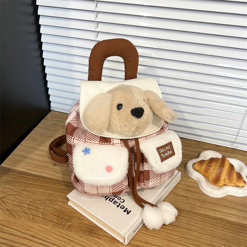 Japanese Cartoon Plush Dog Backpack, Fashionable and Cute for Girls - Image 4