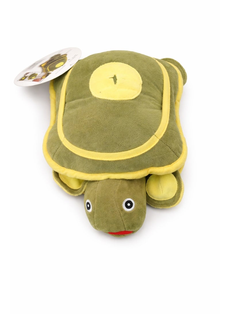 Plush Turtle Toy for Pets, Green and Yellow, Soft Stuffed Animal Dog Toy - Image 2