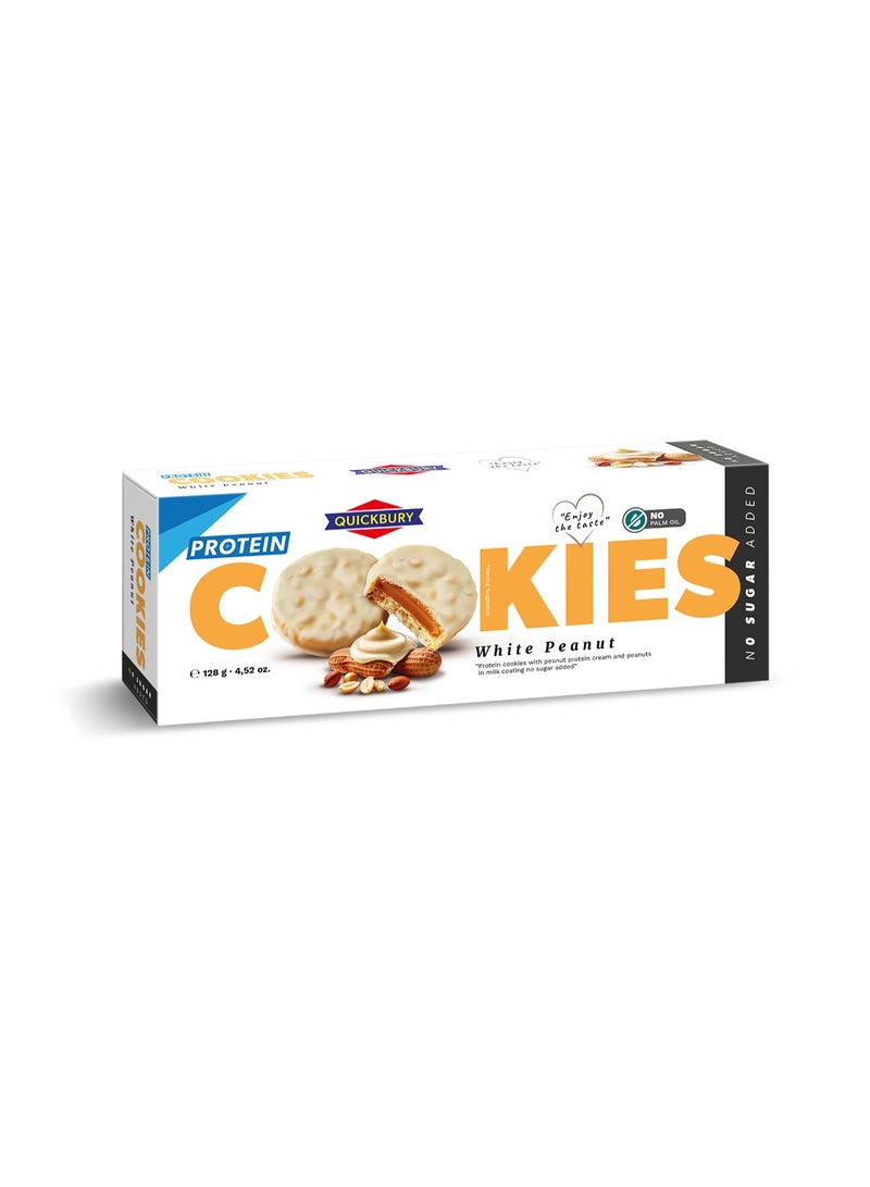 Quickbury Protein Cookies with White Chocolate and Peanuts 128g - Image 2