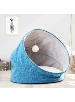 Cat Bed Pet Bed Folding Cat Bed Four Seasons Universal Small Pet Bed Removable And Washable Semi-Closed Cat House(Color Blue, Size 45.40Cm) - pzsku/ZDCBC5D64D0FD3C452A6EZ/45/_/1728312604/83ce0862-792e-4e8b-a649-e975f2b65336