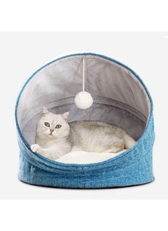 Cat Bed Pet Bed Folding Cat Bed Four Seasons Universal Small Pet Bed Removable And Washable Semi-Closed Cat House(Color Blue, Size 45.40Cm) - pzsku/ZDCBC5D64D0FD3C452A6EZ/45/_/1728312607/93ebc0c1-1087-492f-93aa-1ec8ce576340