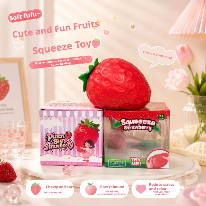Large Cute Fruit Squishy Toy Super Soft Stress Relief - Image 3