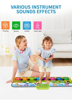 GROIC Kids Musical Mats with Music Sounds with 8 Keys Musical Toys Toddler Music Piano Keyboard Dance Mat Carpet Touch Playmat Birthday Gift Toys for Baby Girls Boys  - Image 4