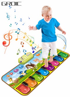 GROIC Kids Musical Mats with Music Sounds with 8 Keys Musical Toys Toddler Music Piano Keyboard Dance Mat Carpet Touch Playmat Birthday Gift Toys for Baby Girls Boys  - Image 1