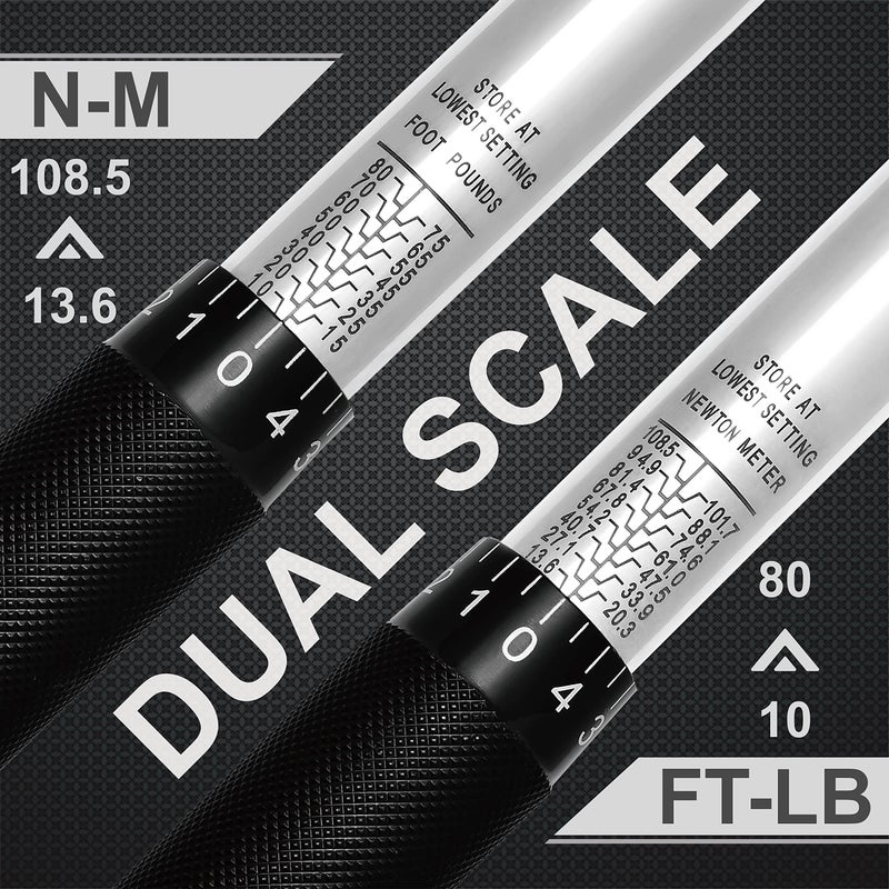 EPAuto 3/8-Inch Drive Click Torque Wrench 10-80 ft-lb. / 13.6-108.5 Nm 1.5" Wx1 Dx14.5 H - Image 4