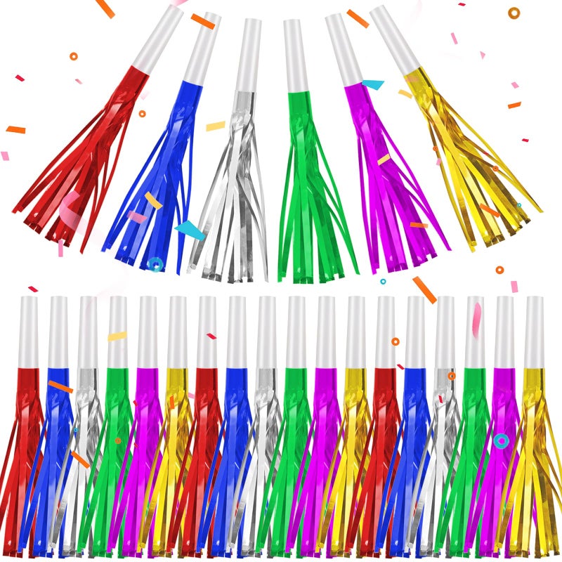 TKYZMS 24 Pack Metallic Fringe Party Blowers Kids Party Noise MakersParty Blowers for KidsHorns Whistles for GraduationsWeddingsBirthdaysFamily Gatherings and Sporting Events - Image 3