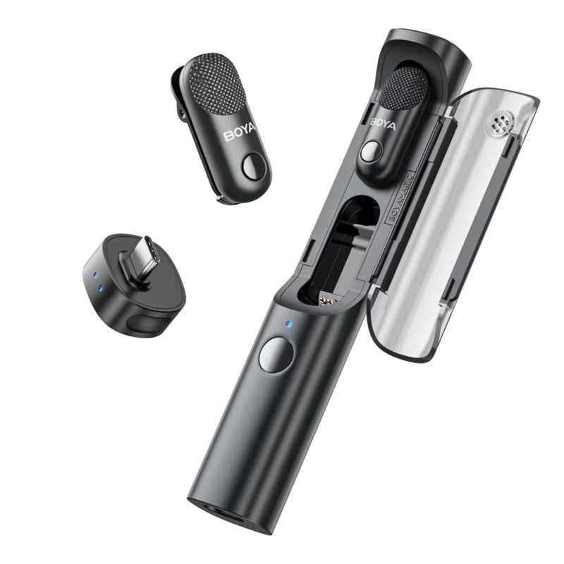 BOYA Magic Wireless Mini Microphones for iPhone 15-16/Android, 4 Form-in-1 Mic, 7g Lightweight, AI Noise Reduction, 48kHz/24bit, APP Control, 328ft Range, Microphone for Recording (Stand not included) - Image 1