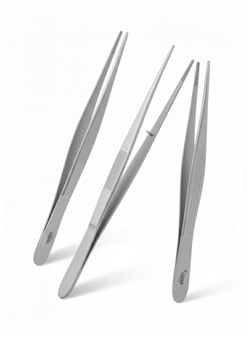 تنم مجموعة ملقط ماكندو لتشريح الأنسجة، 3 قطع، أسنان دقيقة، 6 بوصات - أدوات جراحية دقيقة للتشريح - Image 2