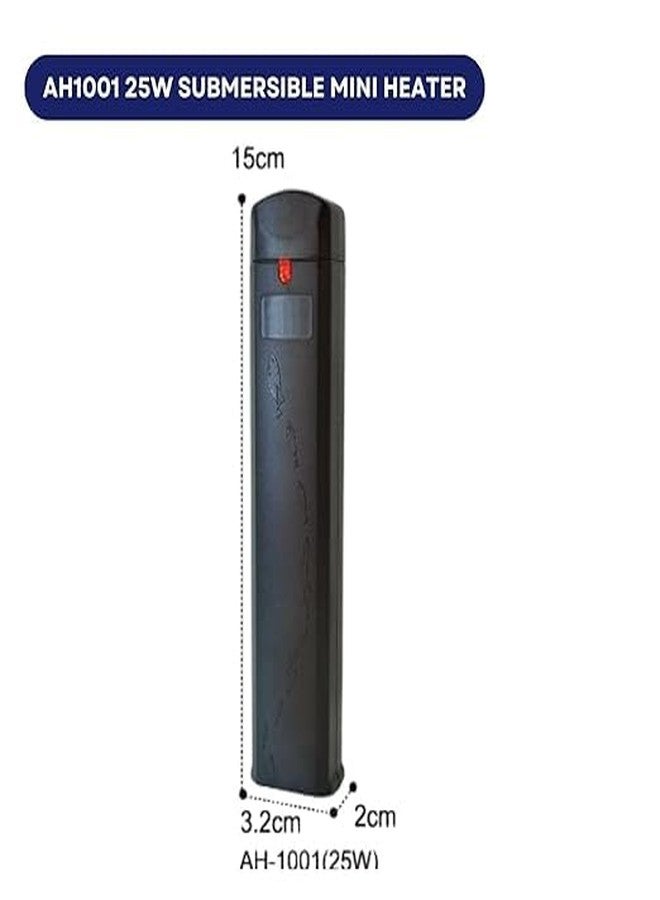 KSH STORE سخان حوض السمك الصغير KSH STORE® DoPhin AH-1001، 25 واط غاطس، متوافق مع المياه المالحة والعذبة، للأحواض حتى 20 لترًا / 5 جالون (25 واط) - Image 4
